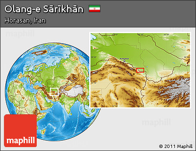 Physical Location Map of Olang-e Sārīkhān