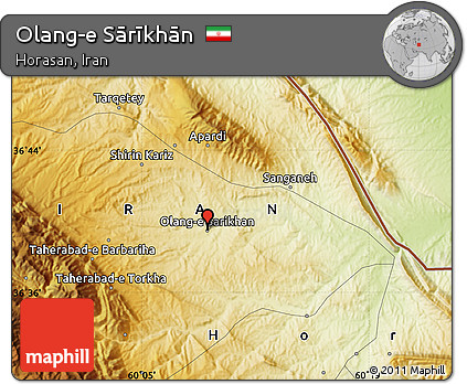 Physical Map of Olang-e Sārīkhān