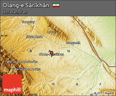Physical Map of Olang-e Sārīkhān