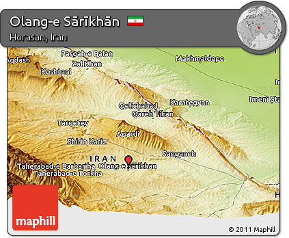 Physical Panoramic Map of Olang-e Sārīkhān