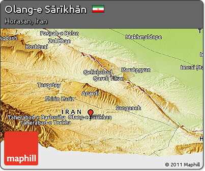 Physical Panoramic Map of Olang-e Sārīkhān