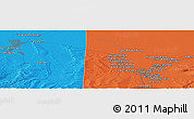 Political Panoramic Map of the area around 36° 47' 25" N, 65° 31' 30" E