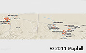 Shaded Relief Panoramic Map of the area around 36° 47' 25" N, 65° 31' 30" E