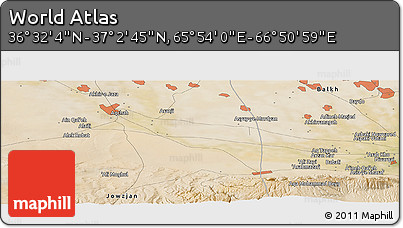 Satellite Panoramic Map of the Area around 36° 47' 25" N, 66° 22' 30" E