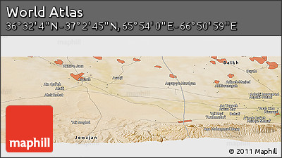 Satellite Panoramic Map of the Area around 36° 47' 25" N, 66° 22' 30" E