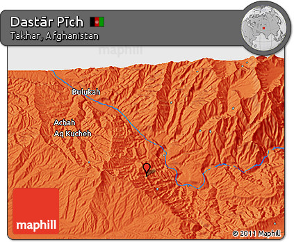 Political 3D Map of Dastār Pīch