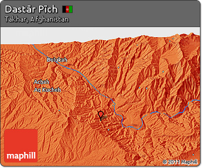 Political 3D Map of Dastār Pīch