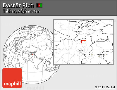 Blank Location Map of Dastār Pīch