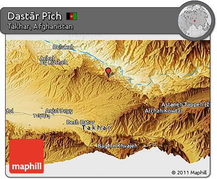 Physical Panoramic Map of Dastār Pīch