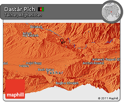 Political Panoramic Map of Dastār Pīch