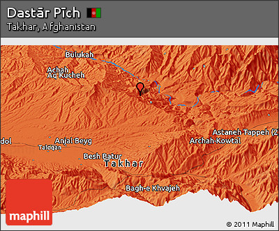 Political Panoramic Map of Dastār Pīch