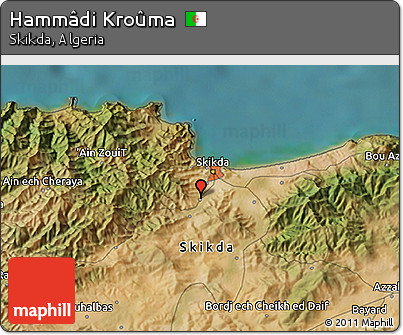 Satellite 3D Map of Hammâdi Kroûma