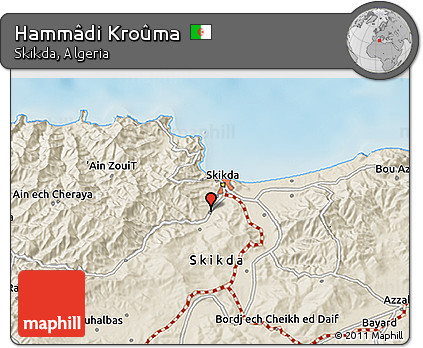 Shaded Relief 3D Map of Hammâdi Kroûma