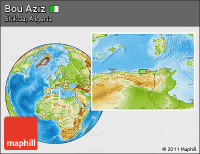 Physical Location Map of Bou Aziz