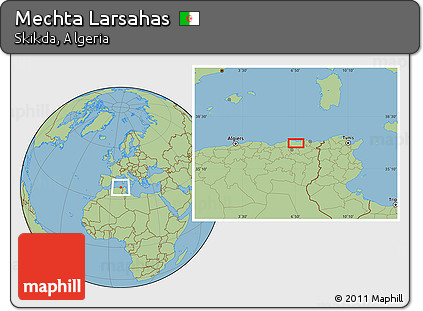 Savanna Style Location Map of Mechta Larsahas