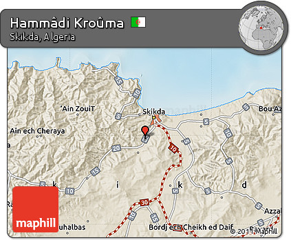 Shaded Relief Map of Hammâdi Kroûma