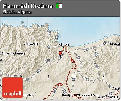 Shaded Relief Map of Hammâdi Kroûma