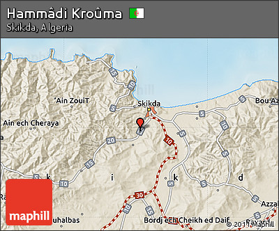 Shaded Relief Map of Hammâdi Kroûma