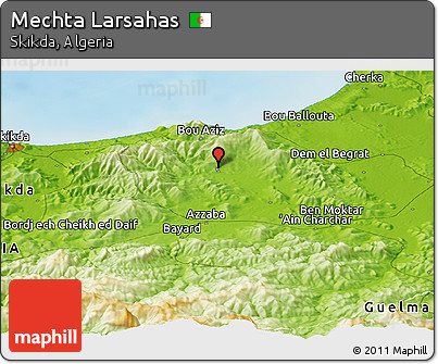 Physical Panoramic Map of Mechta Larsahas