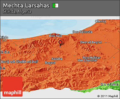 Political Panoramic Map of Mechta Larsahas