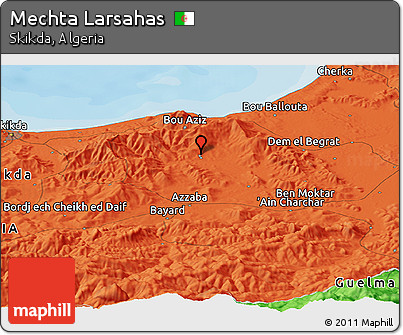 Political Panoramic Map of Mechta Larsahas