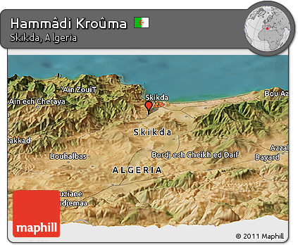 Satellite Panoramic Map of Hammâdi Kroûma