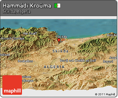 Satellite Panoramic Map of Hammâdi Kroûma