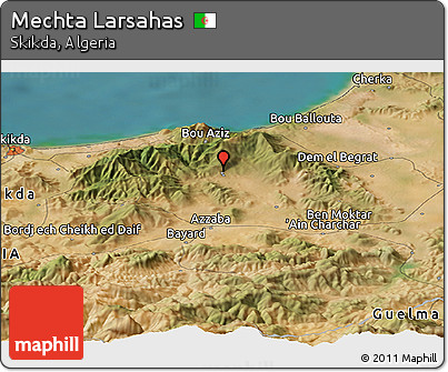 Satellite Panoramic Map of Mechta Larsahas