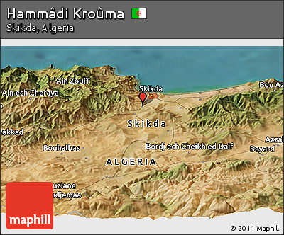 Satellite Panoramic Map of Hammâdi Kroûma