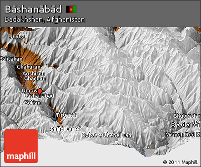 Physical Panoramic Map of Bāshanābād