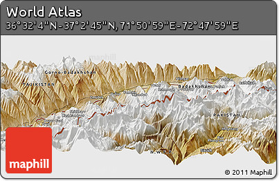 Satellite Panoramic Map of the Area around 36° 47' 25" N, 72° 19' 29" E