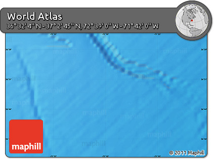 Shaded Relief Map of the Area around 36° 47' 25" N, 72° 10' 30" W