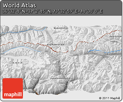 Physical 3D Map of the Area around 36° 47' 25" N, 74° 1' 30" E