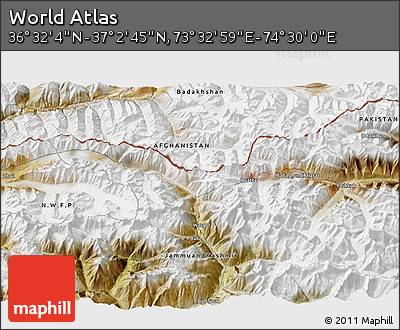 Satellite 3D Map of the Area around 36° 47' 25" N, 74° 1' 30" E