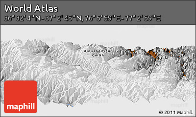 Physical Panoramic Map of the Area around 36° 47' 25" N, 76° 34' 29" E