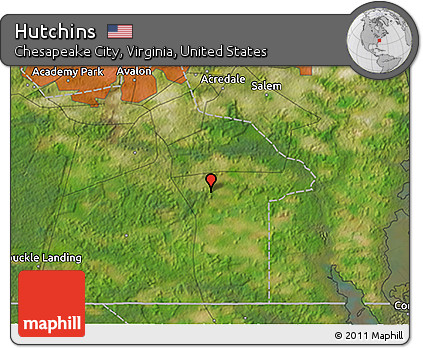 Satellite 3D Map of Hutchins