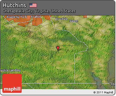 Satellite 3D Map of Hutchins