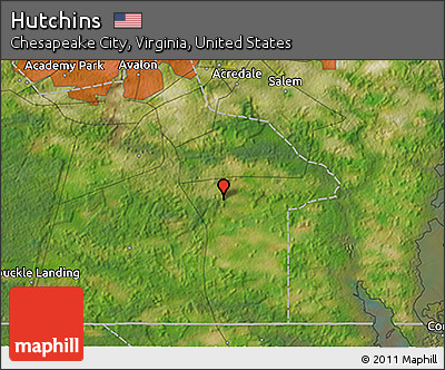 Satellite 3D Map of Hutchins