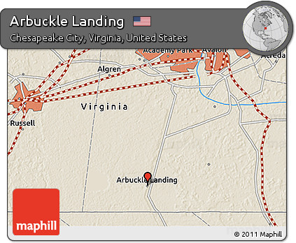 Shaded Relief 3D Map of Arbuckle Landing