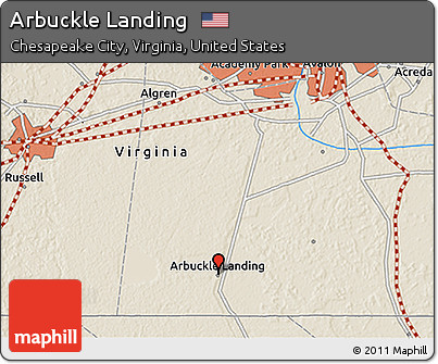 Shaded Relief 3D Map of Arbuckle Landing