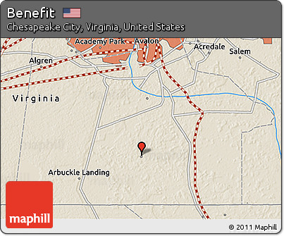 Shaded Relief 3D Map of Benefit