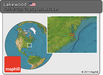 Satellite Location Map of Lakewood