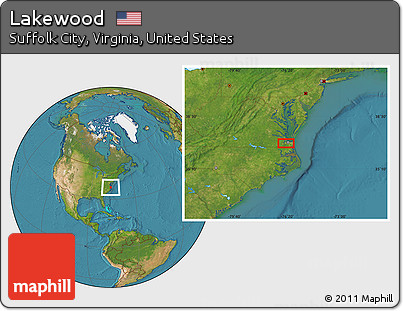 Satellite Location Map of Lakewood