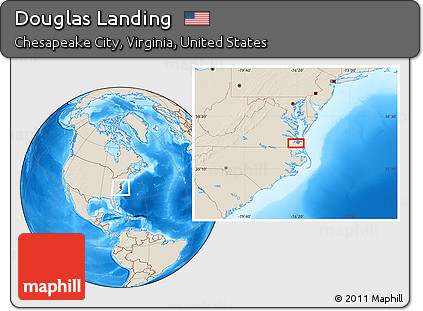 Shaded Relief Location Map of Douglas Landing