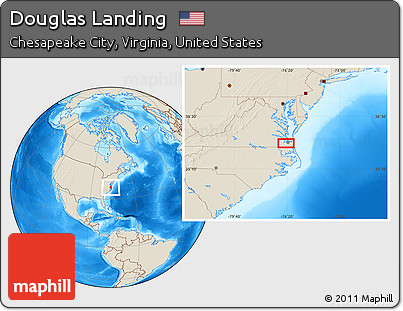 Shaded Relief Location Map of Douglas Landing
