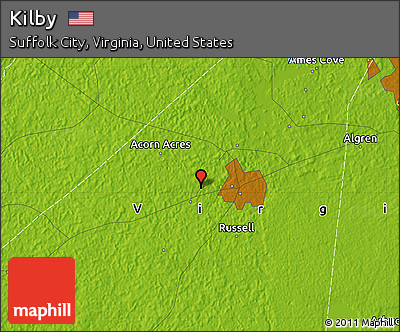 Physical Map of Kilby