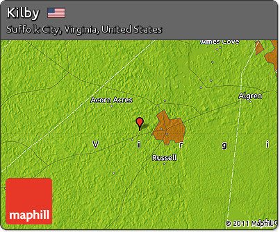 Physical Map of Kilby
