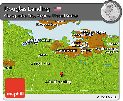 Physical Panoramic Map of Douglas Landing