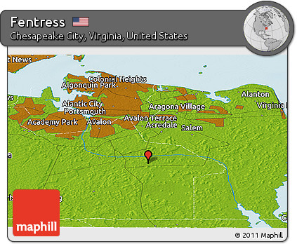 Physical Panoramic Map of Fentress