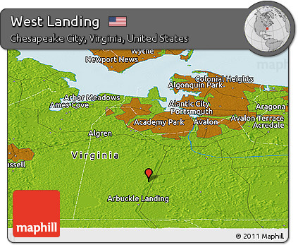 Physical Panoramic Map of West Landing